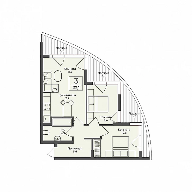 Пентхаус (капитализация) — 120–200 м²